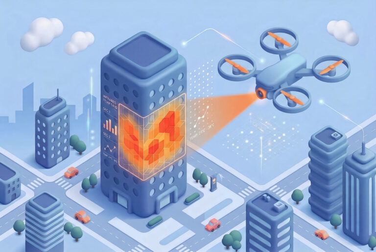 ドローン赤外線診断の調査風景