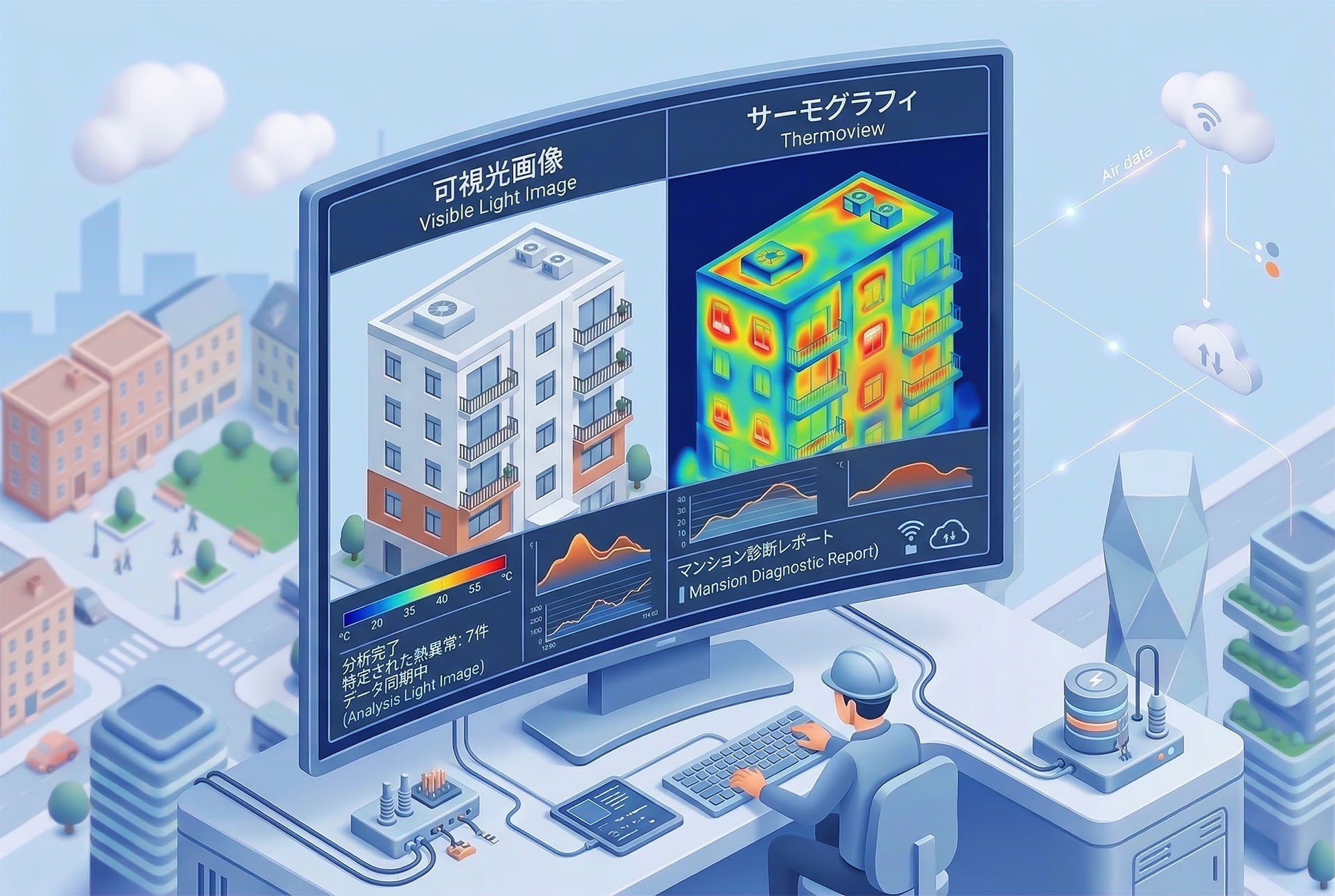 赤外線外壁調査の精度は解析で決まる。サーモグラフィを診断データに変える赤外線建物診断技能師の解析技術